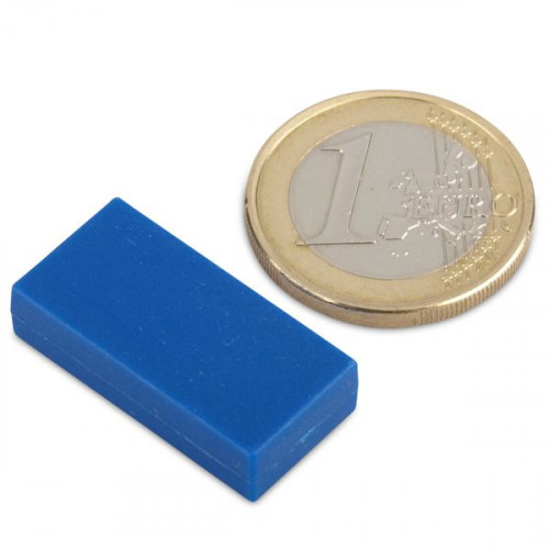 Neodym Magnet 25,4 x 12,7 x 6,3 mm mit Kunststoffmantel - blau - 3,8 kg