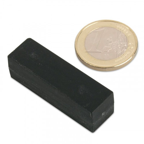 Neodym Magnet 40,0 x 12,0 x 12,0 mm mit Kunststoffmantel - schwarz - 11 kg