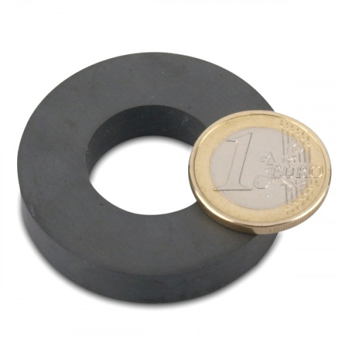 Ringmagnet Ø 45,0 x 22,0 x 9,0 mm HF 24/16 Ferrit - hält 2,9 kg