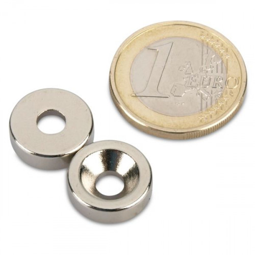 Ringmagnet Ø 14,0 x 4,5 x 4,5 mm N35 Nickel mit Senkung