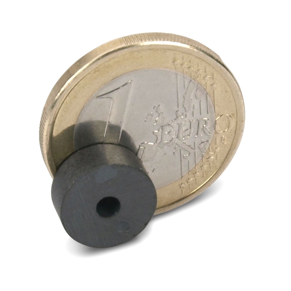 Ringmagnet Ø 11,0 x 2,7 x 4,5 mm Y35 Ferrit hält 350 g Magnetring Magnet Scheibe mit Loch Ring 