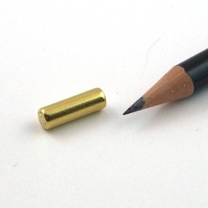 Stabmagnet Ø 5,0 x 15,0 mm N40 Gold - hält 1 kg