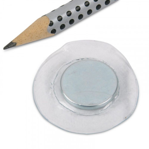 Scheibenmagnet Ø 18 x 2 mm zum Einnähen in runder PVC-Hülle