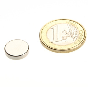 Scheibenmagnet Ø 12,0 x 3,0 mm N48 Nickel - hält 2,5 kg
