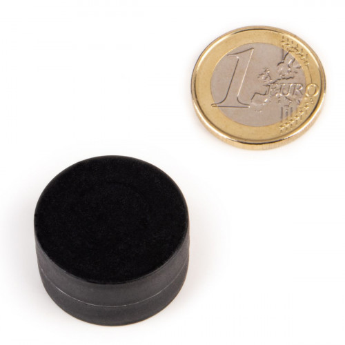 Scheibenmagnet Neodym Ø 28,4 x 15,7 mm Kunststoffmantel - schwarz