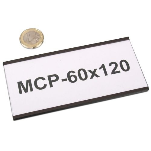 Magnetisches C-Profil 120 x 60 mm mit Papier und Schutzfolie