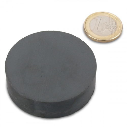 Scheibenmagnet Ø 50,0 x 15,0 mm Y35 Ferrit - hält 4,1 kg