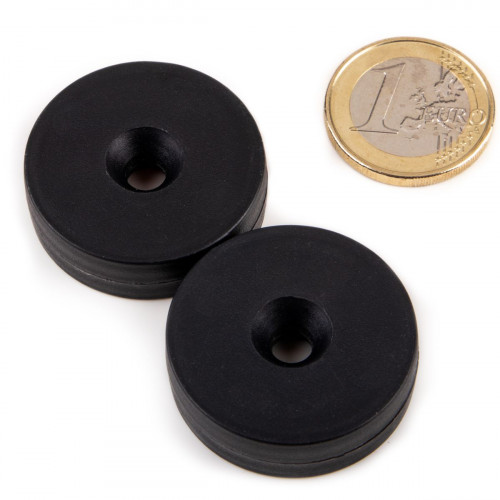 Ringmagnet Senkung Ø 31,8 x 4,5 x 9,5 mm Kunststoffmantel - schwarz