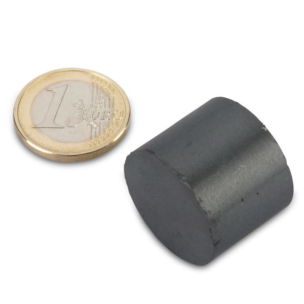 Scheibenmagnet Ø 25,0 x 8,0 mm Y35 Ferrit Bastelmagnet Scheibe hält 1,3 kg Magnetscheibe 