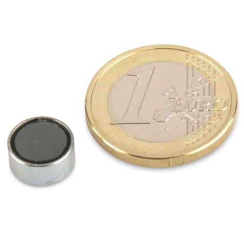 Ferrit Flachgreifer Ø 10,0 x 4,5 mm, Zink - hält 400 g