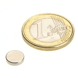 Scheibenmagnet Ø 8,0 x 2,0 mm N45 Nickel - hält 1 kg