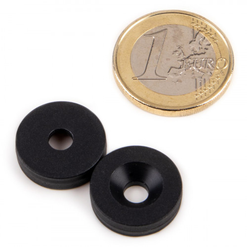 Ringmagnet Senkung Ø 16,8 x 4,5 x 4,4 mm Kunststoffmantel - schwarz