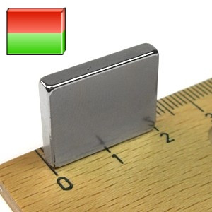 Quadermagnet 20,0 x 3,5 x 16,0 mm N35 Nickel - hält 4,1 kg