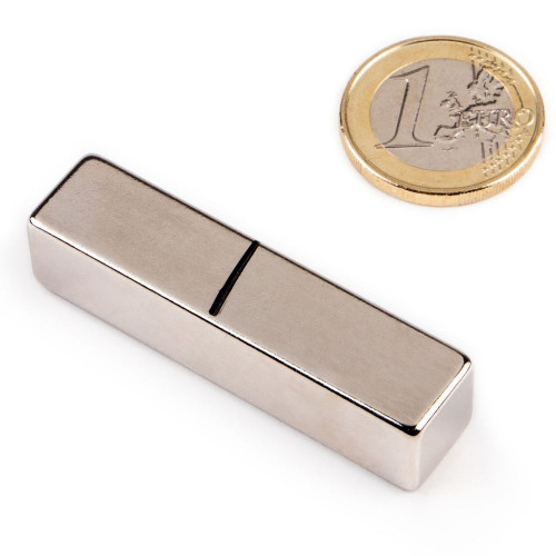 Quadermagnet 50,0 x 12,0 x 12,0 mm N35 Nickel hält 19,5 kg