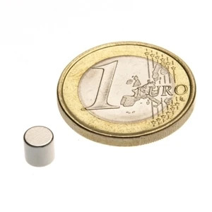 Scheibenmagnet Ø 5,0 x 5,0 mm N45 Nickel - hält 1,1 kg