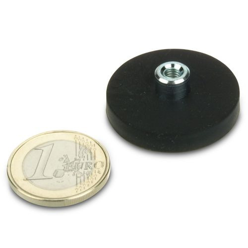 Magnetsystem Ø 31 mm gummiert mit Buchse M4 - hält 7,5 kg