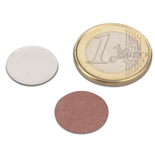 100 Stück - Selbstklebende Metallplättchen - Ø 11 - 31 mm - H: 0,3 mm –  Gobrecht & Ulrich