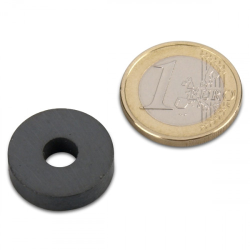 Ringmagnet Ø 20,0 x 6,0 x 5,0 mm Y35 Ferrit - hält 750 g