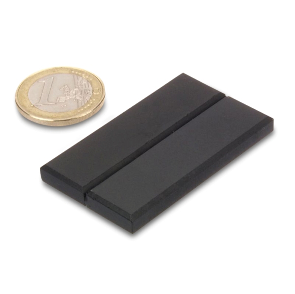 Quadermagnet 50,0 x 15,0 x 6,0 mm Y30 FERRIT lackiert 1,5 kg 