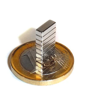 Quadermagnet 8,0 x 3,0 x 2,0 mm N44H Nickel - hält 650 g