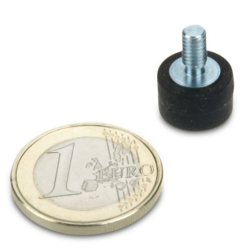 Magnetsystem Ø 12 mm gummiert mit Gewinde M4x8 - hält 1,3 kg