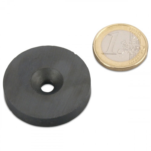 Ringmagnet mit Senkung Ø 35,5 x 5,5 x 6,5 mm HF 24/16 Ferrit