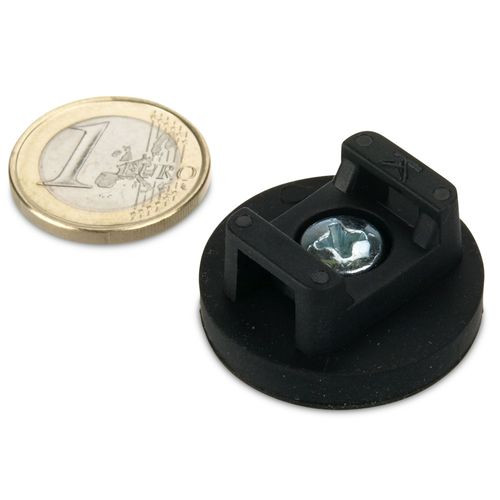 Magnetsystem Ø 31 mm gummiert für Kabelmontage - hält 7,5 kg