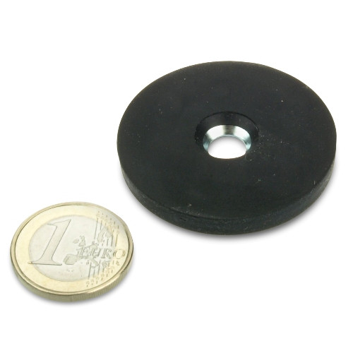 Magnetsystem Ø 43 mm gummiert mit Senkung - hält 10 kg