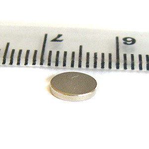 Scheibenmagnet Ø 6,0 x 1,0 mm N45 Nickel - hält 300 g