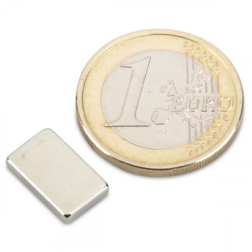 Quadermagnet 13,0 x 8,0 x 2,5 mm N52 Nickel - hält 2,3 kg