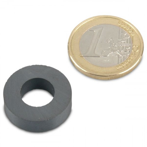 Ringmagnet Ø 20,0 x 10,0 x 6,0 mm Y35 Ferrit - hält 780 g