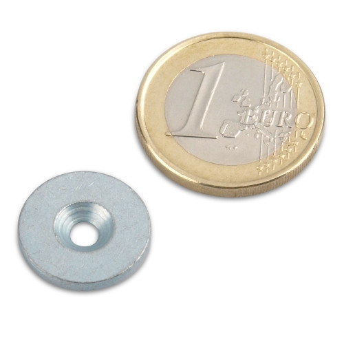 Metallscheibe Ø 16 mm mit Loch und Senkung Nickel