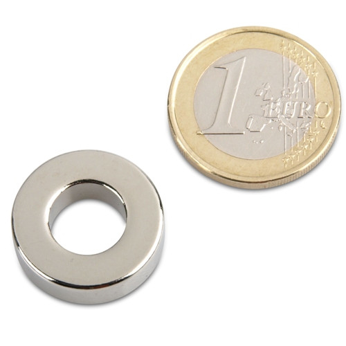Ringmagnet Ø 20,0 x 10,0 x 6,0 mm N44 Nickel - hält 7,9 kg