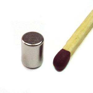 Stabmagnet Ø 5,0 x 7,0 mm N40 Nickel - hält 800 g