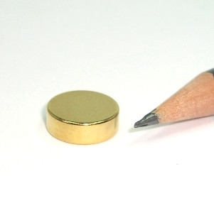 Scheibenmagnet Ø 12,0 x 4,0 mm N40 Gold - hält 3,5 kg